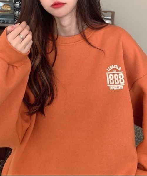 SHEPP(シープ)の「裏起毛バックプリントオーバースウェット(スウェット・レディース・グレー/オレンジ/ネイビー/イエロー・M/L)」の14枚目の写真
