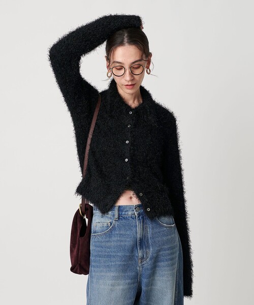 セール】ポリエステル シャギーカーディガン ウォッシャブル