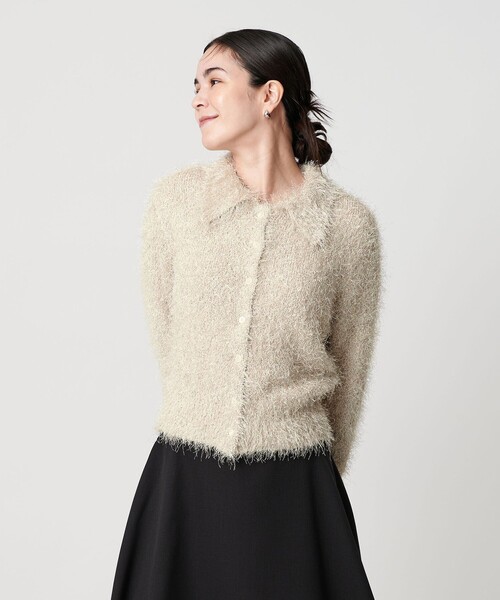 BEAUTY&YOUTH UNITED ARROWS（ビューティーアンドユースユナイテッドアローズ）の「ポリエステル シャギーカーディガン ウォッシャブル（カーディガン/ボレロ・レディース・ブラック/オフホワイト/コバルトブルー・FREE）」の5枚目の写真