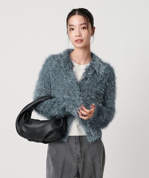 セール】ポリエステル シャギーカーディガン ウォッシャブル