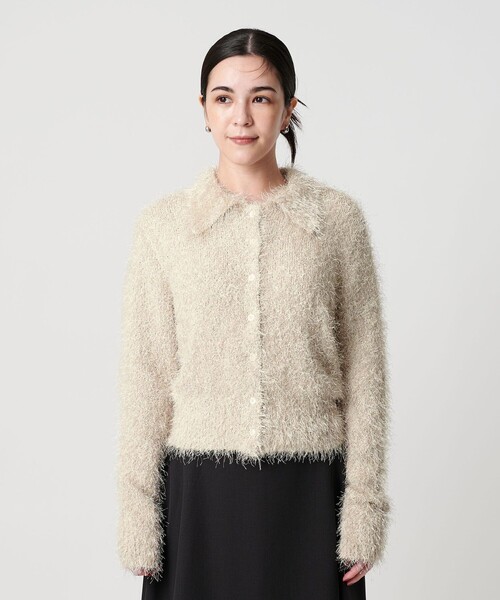 BEAUTY&YOUTH UNITED ARROWS（ビューティーアンドユースユナイテッドアローズ）の「ポリエステル シャギーカーディガン ウォッシャブル（カーディガン/ボレロ・レディース・ブラック/オフホワイト/コバルトブルー・FREE）」の14枚目の写真