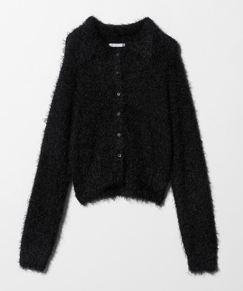 ユナイテッドアローズ ポリエステル シャギーカーディガン ウォッシャブル 黒 セール】ポリエステル シャギーカーディガン ウォッシャブル