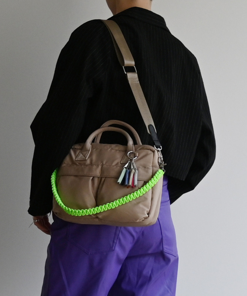 Cheek(チーク)の「【cheek / チーク】W pocket 3way boston / ダブルポケット 3WAYボストンバッグ (C25008)(ショルダーバッグ・メンズ・グレー/ブラック/ベージュ/カーキ・フリー)」の9枚目の写真