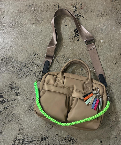 Cheek(チーク)の「【cheek / チーク】W pocket 3way boston / ダブルポケット 3WAYボストンバッグ (C25008)(ショルダーバッグ・メンズ・グレー/ブラック/ベージュ/カーキ・フリー)」の8枚目の写真