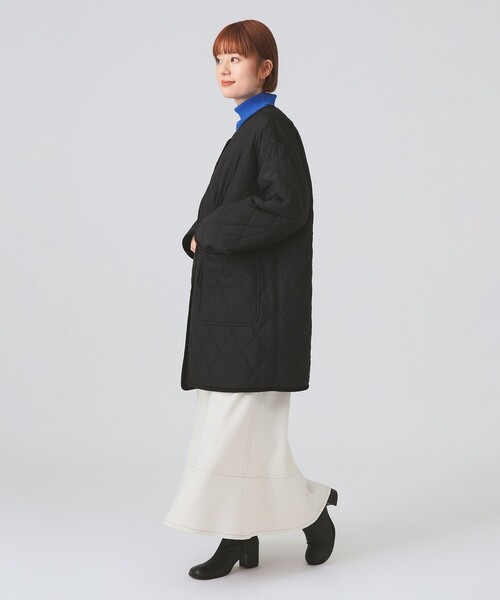 Ray BEAMS（レイビームス）の「ボア キルト リバーシブル コート（ノーカラーコート・レディース・オフホワイト/ブラック/オリーブ・0/1）」の13枚目の写真