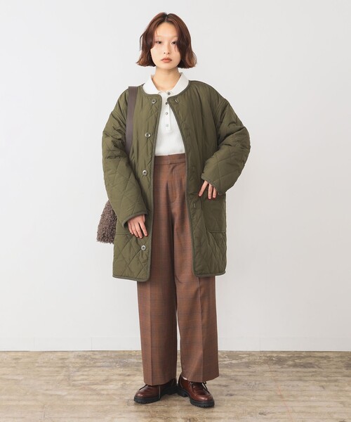 Ray BEAMS（レイビームス）の「ボア キルト リバーシブル コート（ノーカラーコート・レディース・オフホワイト/ブラック/オリーブ・0/1）」の17枚目の写真