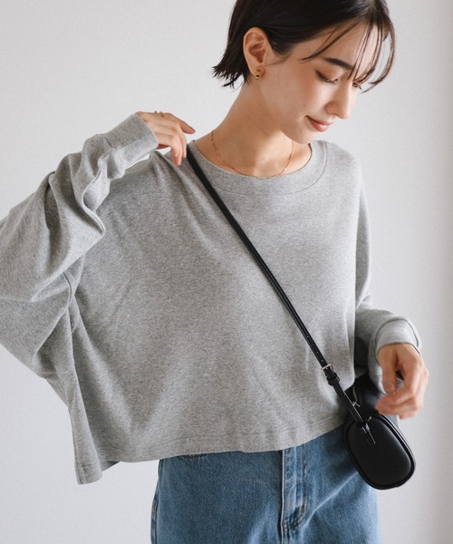 セール】ソフトフライス長袖Tシャツ 《ショート丈 》（Tシャツ