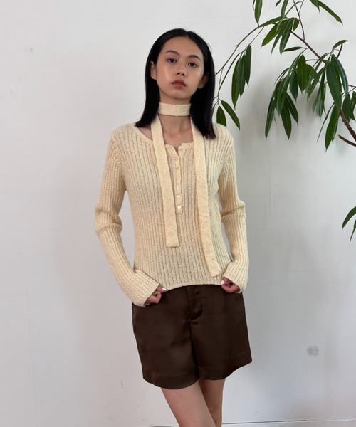 ナロータイヘンリーネックニット（ニット/セーター）｜FUULLY STUDIO