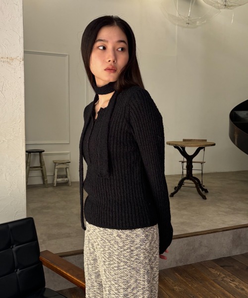 ナロータイヘンリーネックニット（ニット/セーター）｜FUULLY STUDIO