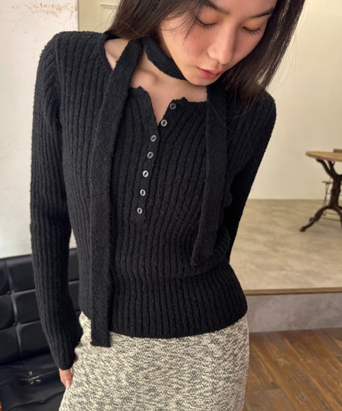 ナロータイヘンリーネックニット（ニット/セーター）｜FUULLY STUDIO