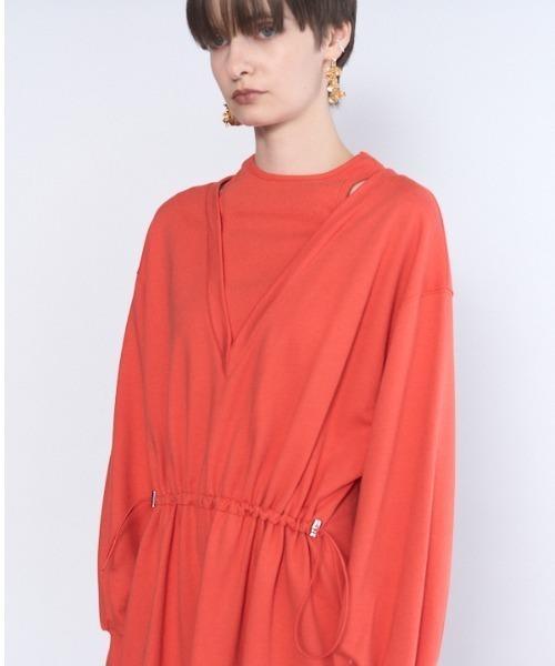 Muel Chic(ミュエルシック)の「Lay sweat one-piece レイスウェットワンピース(ワンピース・レディース・ブラック/オフホワイト/オレンジ・MEDIUM/SMALL)」の10枚目の写真