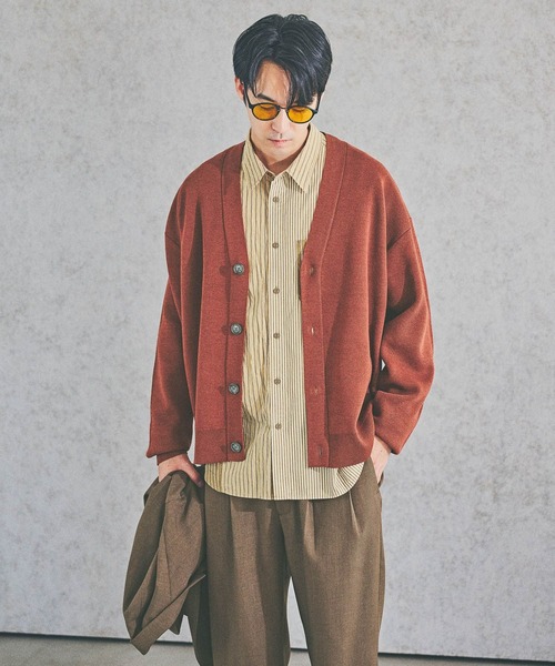 BAYFLOW（ベイフロー）の「鹿の子ニットカーディガン（カーディガン/ボレロ・メンズ・ブラウン/グレー・LARGE/MEDIUM）」の7枚目の写真