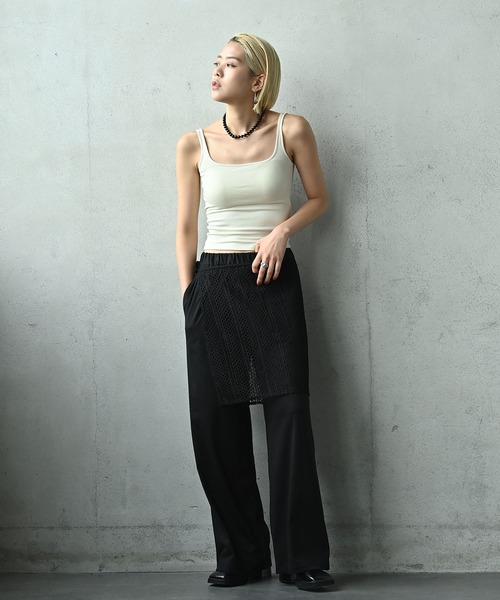 funda mine（ファンダマイン）の「2WAYレースリラックスパンツ（その他パンツ・レディース・ブラック・1/2）」の8枚目の写真