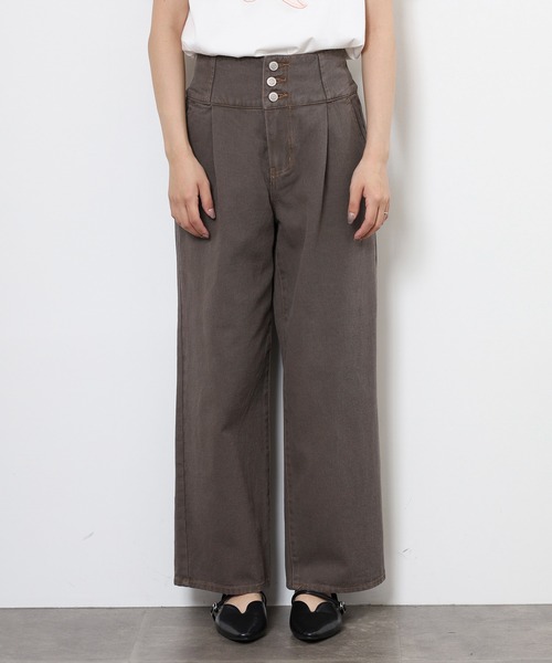 .WORKS(ドットワークス)の「.works 3個釦カラーワイドパンツ(デニムパンツ・レディース・カーキ/ブラック/ブラウン・61/64)」の8枚目の写真