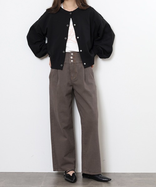 .WORKS(ドットワークス)の「.works 3個釦カラーワイドパンツ(デニムパンツ・レディース・カーキ/ブラック/ブラウン・61/64)」の7枚目の写真