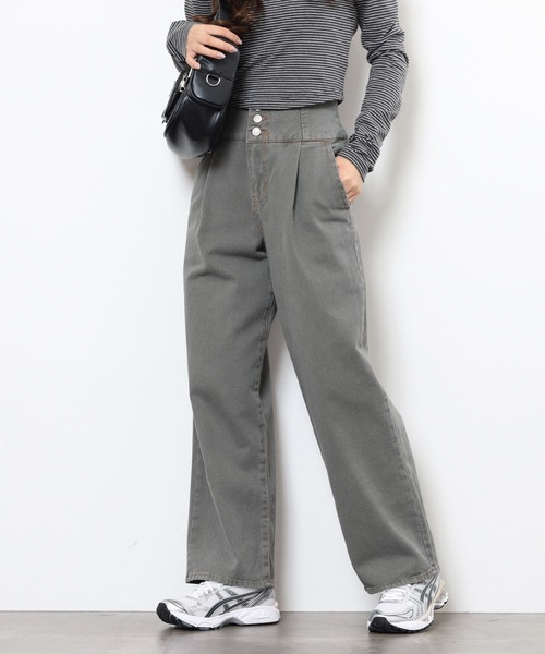 .WORKS(ドットワークス)の「.works 3個釦カラーワイドパンツ(デニムパンツ・レディース・カーキ/ブラック/ブラウン・61/64)」の20枚目の写真