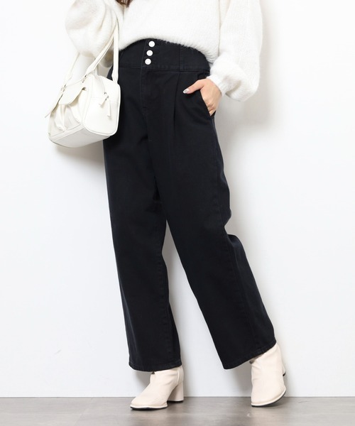 .WORKS(ドットワークス)の「.works 3個釦カラーワイドパンツ(デニムパンツ・レディース・カーキ/ブラック/ブラウン・61/64)」の16枚目の写真