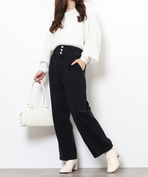 .WORKS(ドットワークス)の「.works 3個釦カラーワイドパンツ(デニムパンツ・レディース・カーキ/ブラック/ブラウン・61/64)」の19枚目の写真