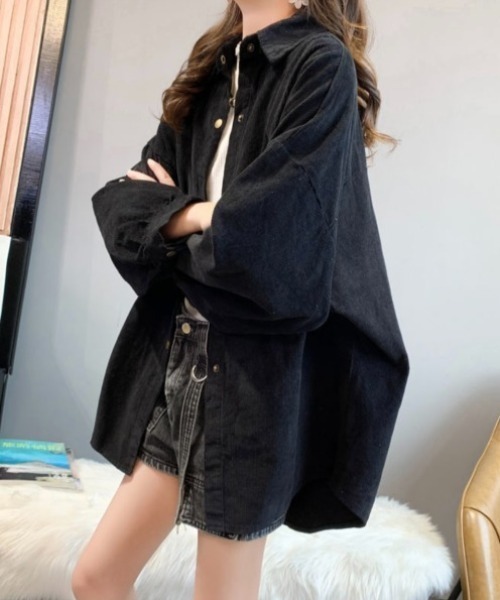 yuue' ( wear )(ユーイ)の「オーバーサイズコーデュロイシャツ(シャツ/ブラウス・レディース・キャメル/パープル/ブラック・FREE)」の19枚目の写真