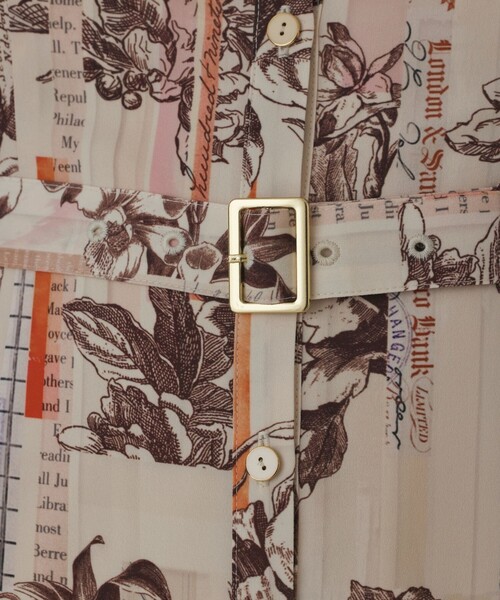 セール】ロゴフラワ－プリントボウタイワンピース（ワンピース