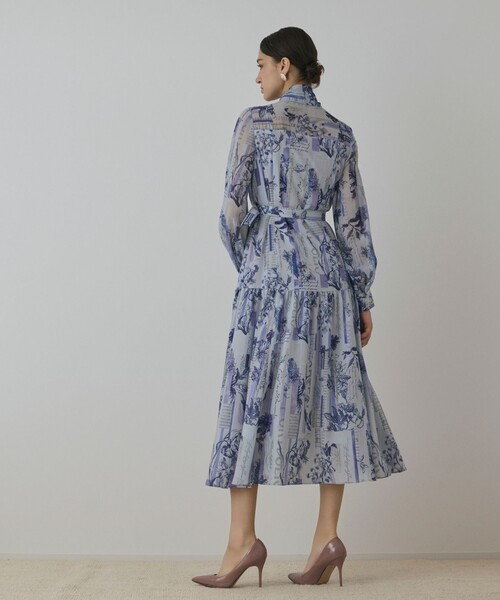 セール】ロゴフラワ－プリントボウタイワンピース（ワンピース