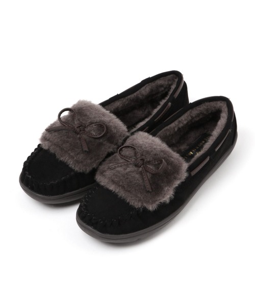 studio CLIP（スタディオクリップ）の「【撥水】リボンファーモカシン（モカシン/デッキシューズ・レディース・ライトグレー/ブラウン/ブラック・SMALL/MEDIUM/LARGE）」の8枚目の写真