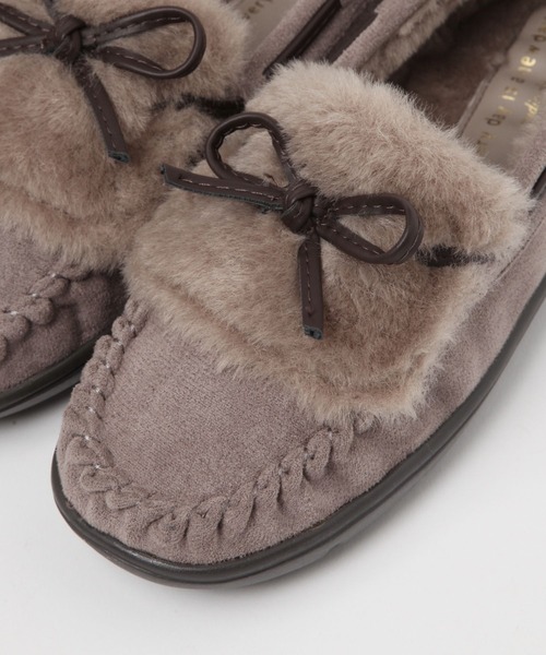 studio CLIP（スタディオクリップ）の「【撥水】リボンファーモカシン（モカシン/デッキシューズ・レディース・ライトグレー/ブラウン/ブラック・SMALL/MEDIUM/LARGE）」の16枚目の写真