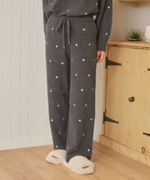 cross marche(クロスマルシェ)の【LAFUKU/ラフク】もちふわマシュマロニットハートドット刺繍ロングパンツ/ルームウェア(上下別売り)(ルームウェア/パジャマ)