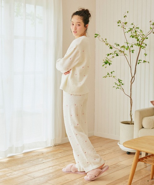 LAFUKU/ラフク】もちふわマシュマロニットハートドット刺繍ロング