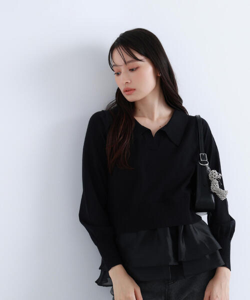 NATURAL BEAUTY BASIC(ナチュラルビューティーベーシック)の「◇オーガンドッキングスキッパーニット(ニット/セーター・レディース・ブラック/グレー系その他/オフホワイト・FREE)」の18枚目の写真
