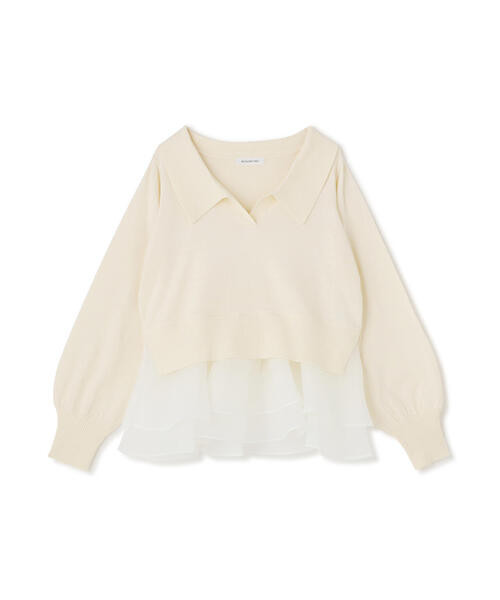 NATURAL BEAUTY BASIC(ナチュラルビューティーベーシック)の「◇オーガンドッキングスキッパーニット(ニット/セーター・レディース・ブラック/グレー系その他/オフホワイト・FREE)」の6枚目の写真