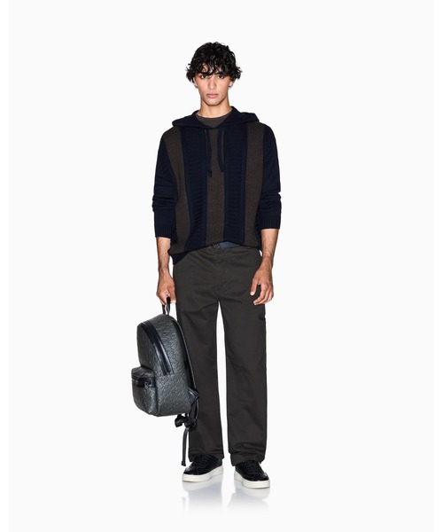 ARMANI EXCHANGE（アルマーニエクスチェンジ）の「【A|X アルマーニ エクスチェンジ】ストライプ フーデッドニットプルオーバー（ニット/セーター・メンズ・ネイビー・LARGE/MEDIUM/SMALL/X-LARGE/X-SMALL）」の4枚目の写真