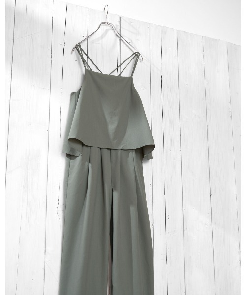 THOUSAND MILE（サウザンドマイル）の「[L's]CAMISOLE SALOPETTE HIGH AIR PERMEABILITY/キャミソールサロペット（サロペット/オーバーオール・レディース・ブラック/グレイッシュベージュ/セージグリーン/ブルー・FREE）」の3枚目の写真