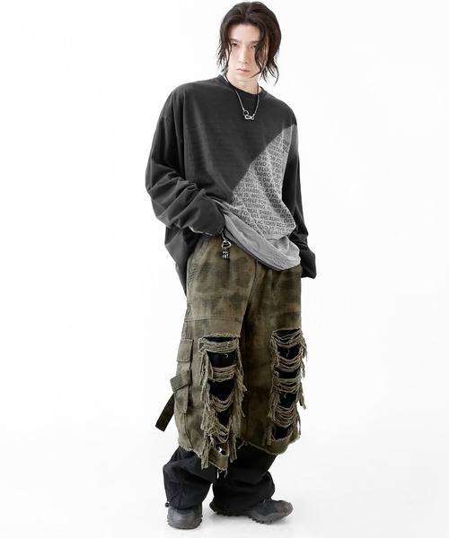 minsobi（ミンソビ）の「[プレミアムエディション]クラッシュミリタリーカーゴパンツ（カーゴパンツ・メンズ・カーキ・FREE）」の5枚目の写真