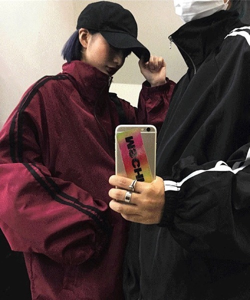 COSYHARU(コシハル)の「超軽ハイネックサイドトラックウィンドジャケット(ナイロンジャケット・メンズ・ブラック/バーガンディー/グレー/ネイビー・LARGE/X-LARGE/FREE)」の14枚目の写真