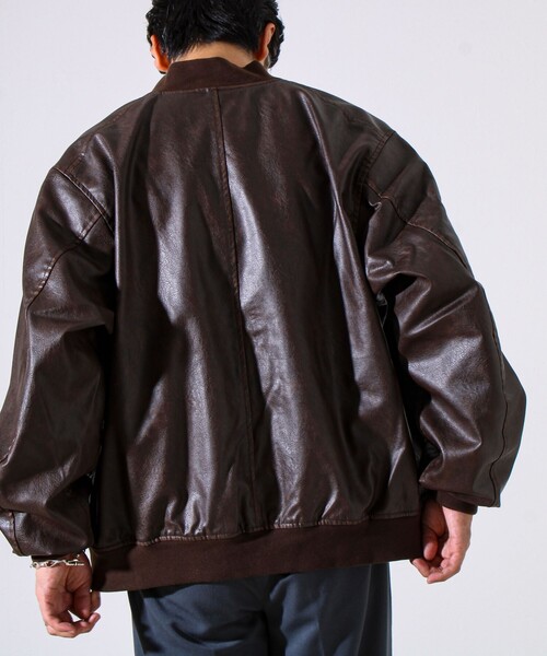 ARMY TWILL(アーミーツイル)の「【ARMY TWILL/アーミーツイル】Vegan Leather Blouson(ライダースジャケット・メンズ・ブラック/ブラウン・L/M)」の7枚目の写真