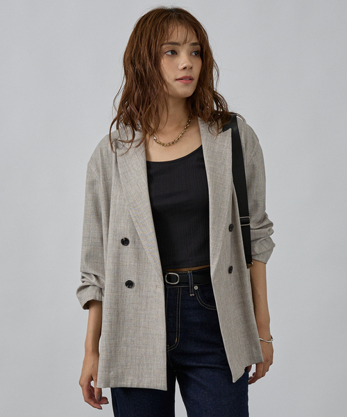 abahouse mavie(アバハウスマヴィ)の「【セットアップ対応】TRストレッチダブルジャケット(テーラードジャケット・レディース・ブラック/ベージュ・フリー)」の21枚目の写真