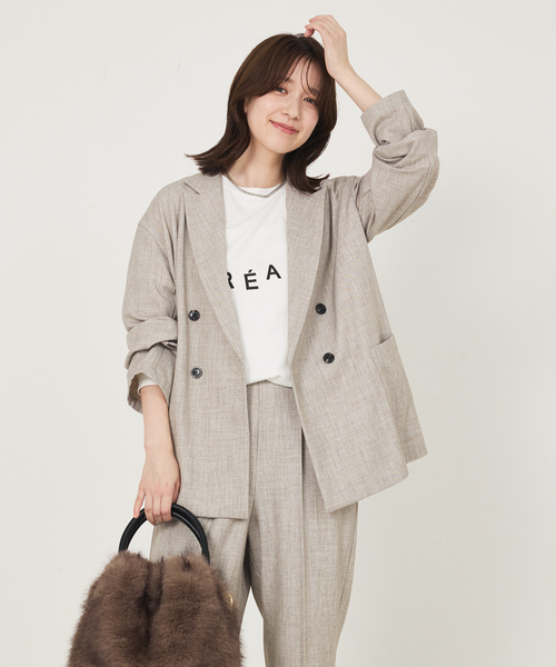 abahouse mavie(アバハウスマヴィ)の「【セットアップ対応】TRストレッチダブルジャケット(テーラードジャケット・レディース・ブラック/ベージュ・フリー)」の17枚目の写真