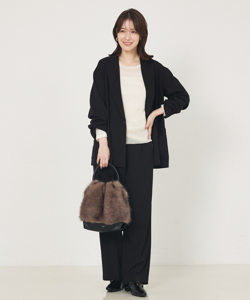 abahouse mavie(アバハウスマヴィ)の「【セットアップ対応】TRストレッチダブルジャケット(テーラードジャケット・レディース・ブラック/ベージュ・フリー)」の8枚目の写真