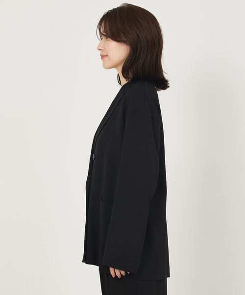 abahouse mavie(アバハウスマヴィ)の「【セットアップ対応】TRストレッチダブルジャケット(テーラードジャケット・レディース・ブラック/ベージュ・フリー)」の5枚目の写真