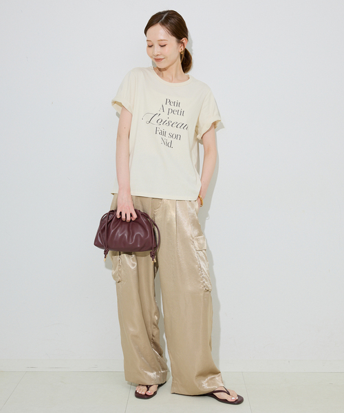 SLOBE IENA（スローブイエナ）の「《追加3》SLOBE 3WAY スムース巾着バッグ（クラッチバッグ・レディース・ブラック/ボルドー・FREE）」の21枚目の写真