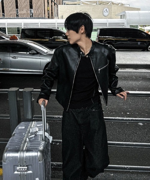 セール】トオブプレミアムクロップドレザージャケット（ライダース