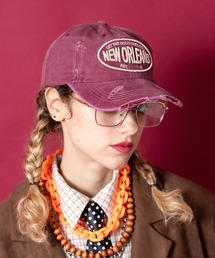 an meets zakka（アンミツザッカ）の「an meets zakka ダメージ＆ピグメントクラシックロゴ刺繍ベースボールキャップ（キャップ）」