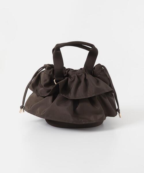 RODE SKO(ロデスコ)の「軽量フリルキンチャクバッグ(ハンドバッグ・レディース・ベージュ/ブラウン/ブラック・ONE)」の6枚目の写真