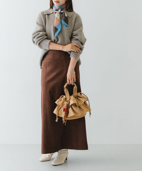 RODE SKO(ロデスコ)の「軽量フリルキンチャクバッグ(ハンドバッグ・レディース・ベージュ/ブラウン/ブラック・ONE)」の10枚目の写真