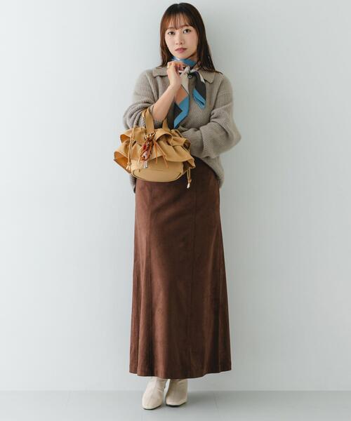 RODE SKO(ロデスコ)の「軽量フリルキンチャクバッグ(ハンドバッグ・レディース・ベージュ/ブラウン/ブラック・ONE)」の14枚目の写真