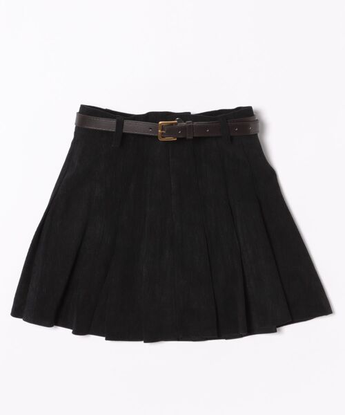 frunco(フランコ)の「ベルト付きコーデュロイプリーツスカート(スカート・レディース・アイボリー/ブラック/ブラウン・MEDIUM)」の1枚目の写真
