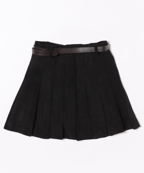 frunco(フランコ)の「ベルト付きコーデュロイプリーツスカート(スカート・レディース・アイボリー/ブラック/ブラウン・MEDIUM)」の4枚目の写真