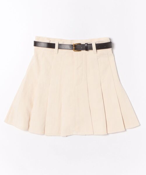 frunco(フランコ)の「ベルト付きコーデュロイプリーツスカート(スカート・レディース・アイボリー/ブラック/ブラウン・MEDIUM)」の6枚目の写真