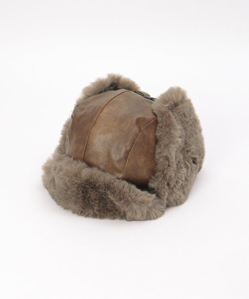 ビンテージ　レザー フライトキャップ ベージュ ヴィンテージレザーフライト（キャップ）｜VENCEEXCHANGE